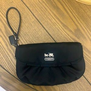 Coach Satin Clutch Wristlet Ruffle Black Beautiful Purse Wallet